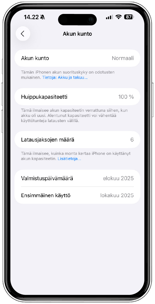 iPhone batterivarning